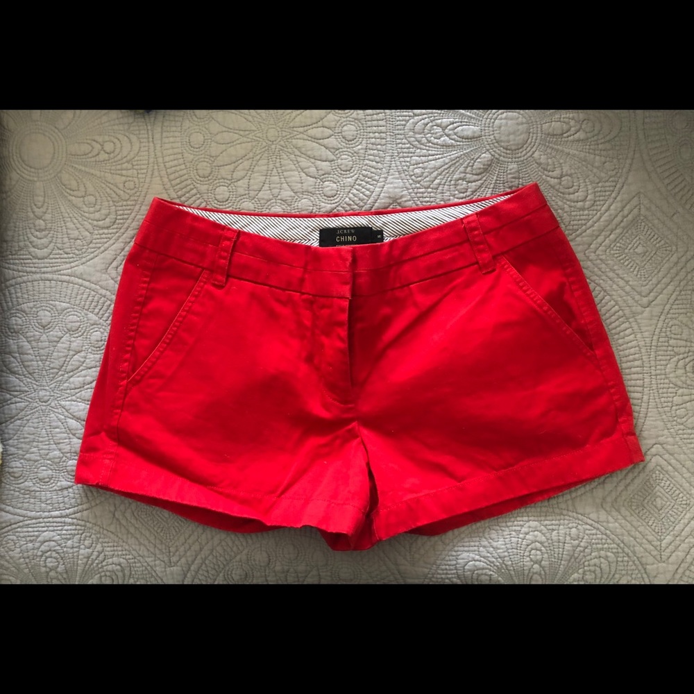 J. Crew Chino Shorts in Red